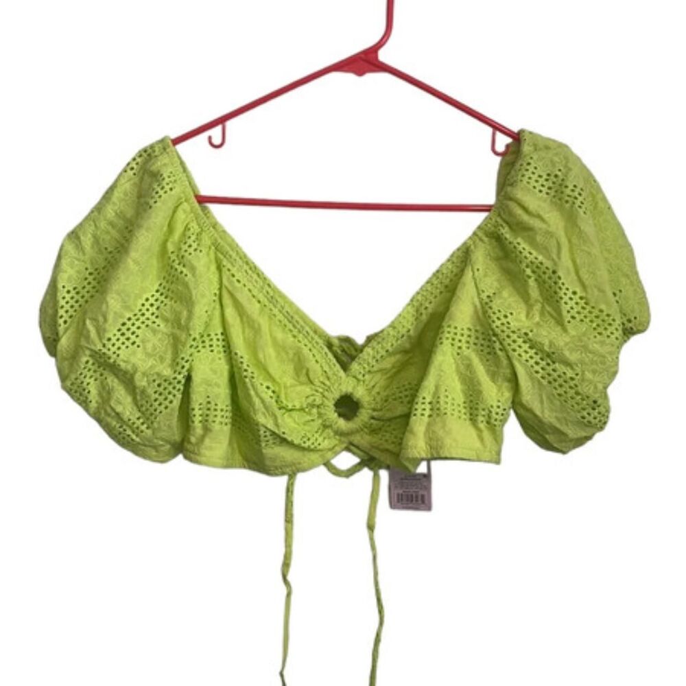 Target Women's Green and Yellow Crop-top